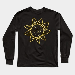 Sunflower Doodle Long Sleeve T-Shirt